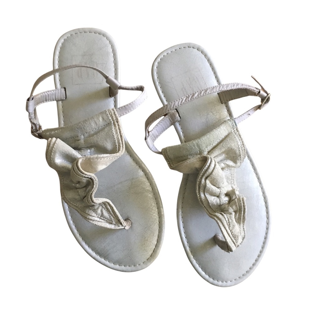 Silver Ruffle Sandals